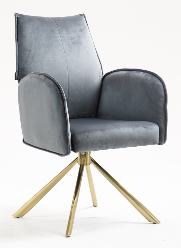 HR280 CSILLAGLÁB Grafit Modern Velúr Szék Arany lábbal