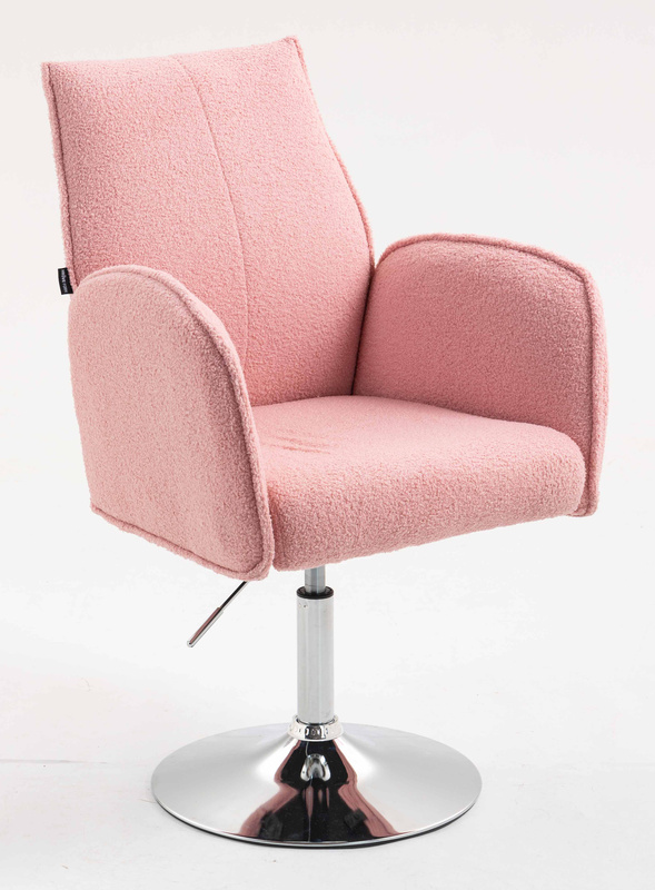 HR280N Púder Rózsaszín modern boucle szék krómozott lábbal