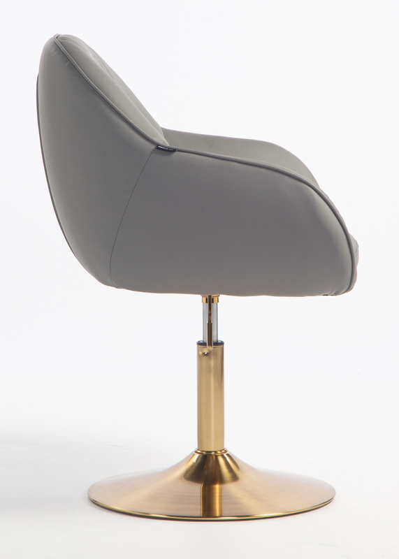 HR2055N Szürke Modern Műbőr Szék Aany lábbal