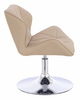 HR111N Krémszínű Műbőr Premium Soft szék krómozott lábbal