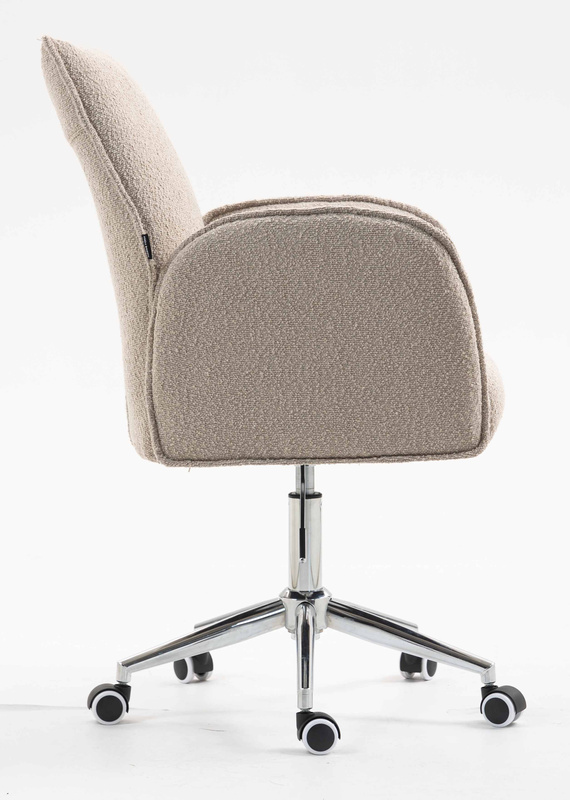 HR280K Latte modern boucle szék krómozott lábbal