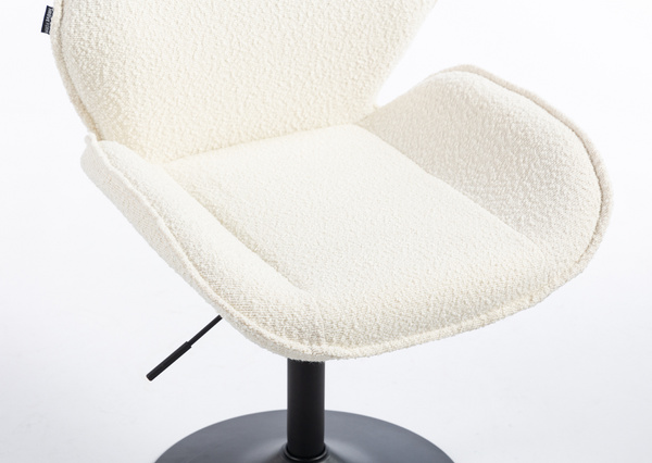 HR350CROSS Krémszínű modern boucle szék fekete lábbal