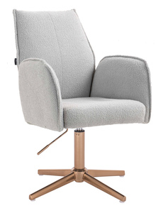 HR280CROSS Szürke modern boucle szék arany lábbal