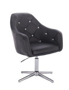 HC830 Fekete modern műbőr szék krómozott lábbal