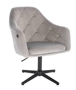 HR831CROSS Acél modern velúr szék fekete lábbal