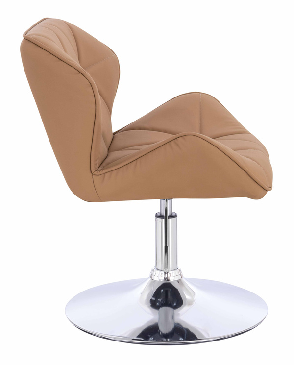 HR111N Karamell Műbőr Premium Soft szék krómozott lábbal