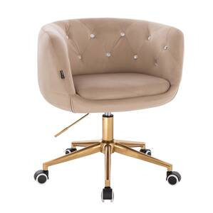HR333CK Latte modern velúr szék arany lábbal