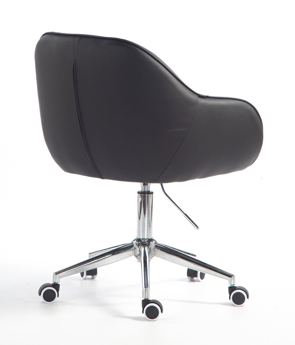 HR2055K Fekete Modern Műbőr Szék Krómozott lábbal