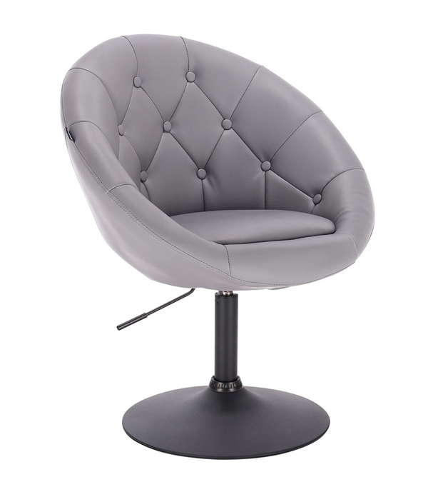 HC8516N Szürke modern műbőr szék fekete lábbal