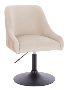 HR920N Krémszínű Modern Velúr Szék Fekete lábbal