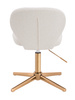HR193CROSS Krémszínű modern boucle  szék arany lábbal