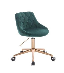 HR1054K Sötétzöld modern velúr szék arany lábbal