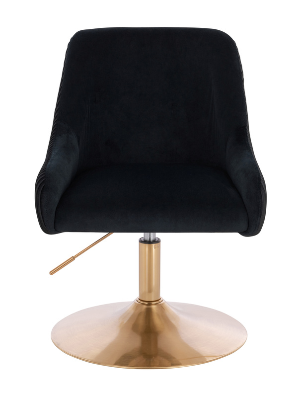 HR920N Fekete Modern Velúr Szék Arany lábbal