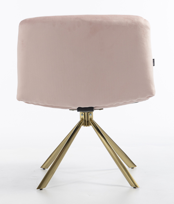 HR150 CSILLAGLÁB Púder Rózsaszín Modern Velúr Szék Arany lábbal