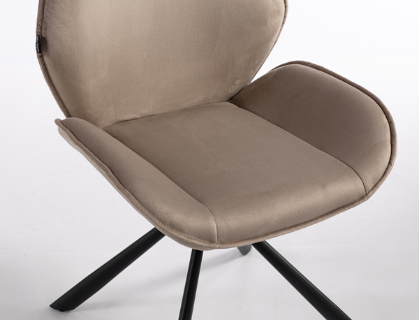 HR350 CSILLAGLÁB Latte modern velúr szék fekete lábbal