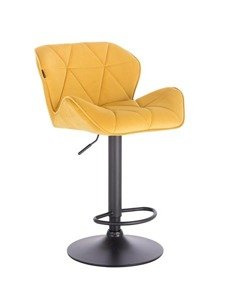 HR111W Sárga modern velúr szék fekete lábbal