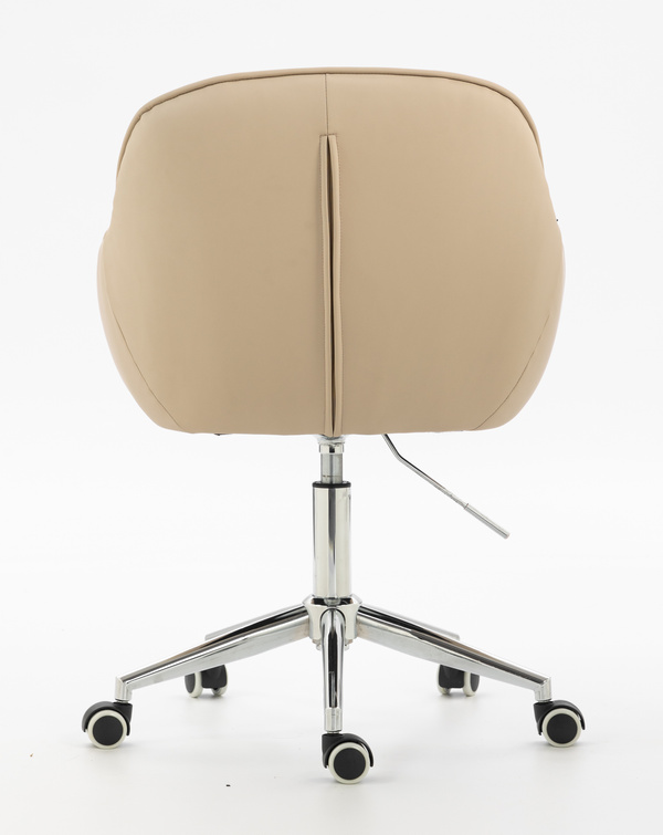 HR2055K Krémszínű Modern Műbőr Szék Krómozott lábbal