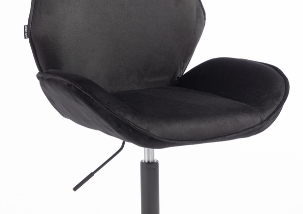 HR350K Fekete modern velúr szék fekete lábbal
