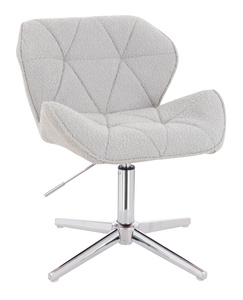 HR111CROSS Szürke modern boucle  szék krómozott lábbal