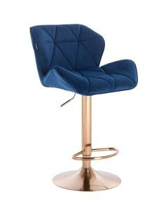 HR111W Tengerkék modern velúr szék arany lábbal