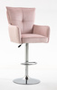 HR250W Púder Rózsaszín modern velúr szék krómozott lábbal