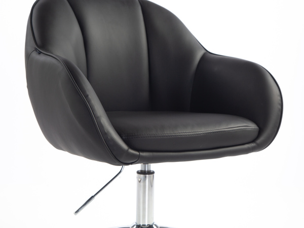 HR2055K Fekete Modern Műbőr Szék Krómozott lábbal