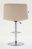 HR150W Krémszínű Modern Velúr Szék Krómozott lábbal