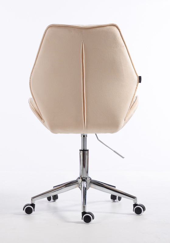 HR350K Krémszínű modern velúr szék krómozott lábbal