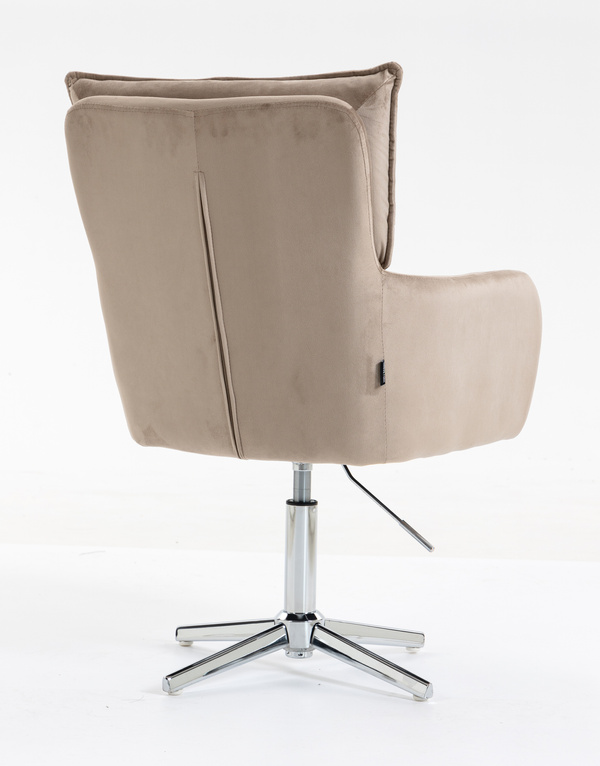 HR250CROSS Latte modern velúr szék krómozott lábbal