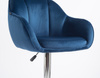 HR2055W Tengerkék Modern Velúr Szék Krómozott lábbal