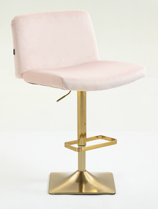 HR150KW Púder Rózsaszín Modern Velúr Szék Arany lábbal