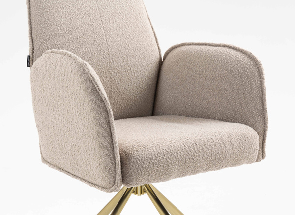 HR280 CSILLAGLÁB Latte modern boucle szék arany lábbal