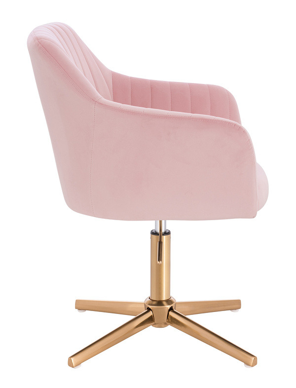 HR190CROSS Púder Rózsaszín Modern Velúr Szék Arany lábbal