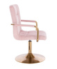 HC1015NP Rózsaszín modern velúr szék arany lábbal