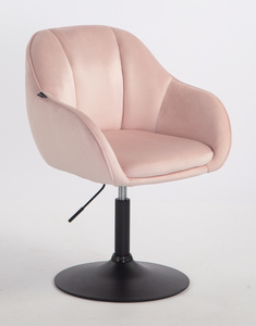 HR2055N Púder Rózsaszín Modern Velúr Szék Fekete lábbal