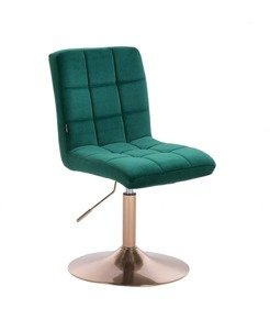 HR7009N Sötétzöld modern velúr szék arany lábbal