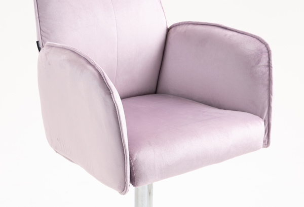HR280W Halványlila Modern Velúr Szék Krómozott lábbal