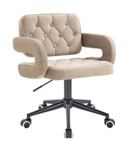 HR8403K Latte modern velúr szék fekete lábbal