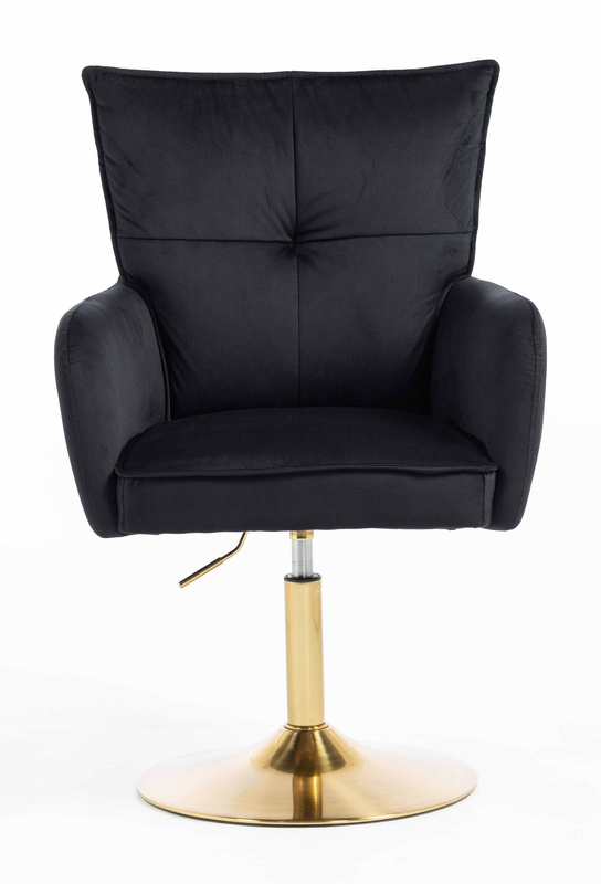 HR250N Fekete modern velúr szék arany lábbal