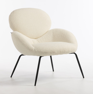 HR2045 Krémszínű modern boucle szék fekete lábbal
