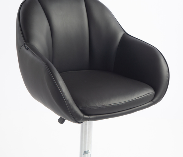 HR2055W Fekete Modern Műbőr Szék Krómozott lábbal