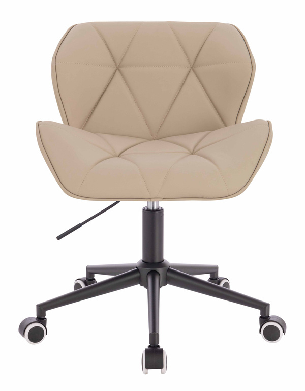 HR111K Krémszínű Műbőr Premium Soft szék fekete lábbal