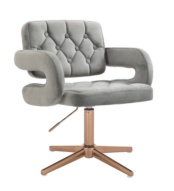 HR8403CROSS Acél modern velúr szék arany lábbal