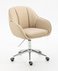 HR2055K Krémszínű Modern Műbőr Szék Krómozott lábbal