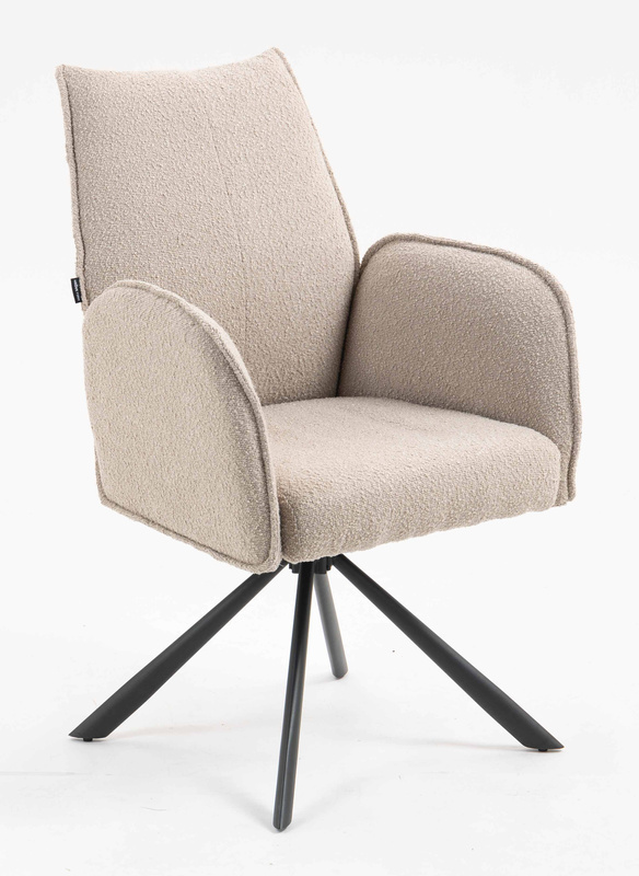 HR280 CSILLAGLÁB Latte modern boucle szék fekete lábbal