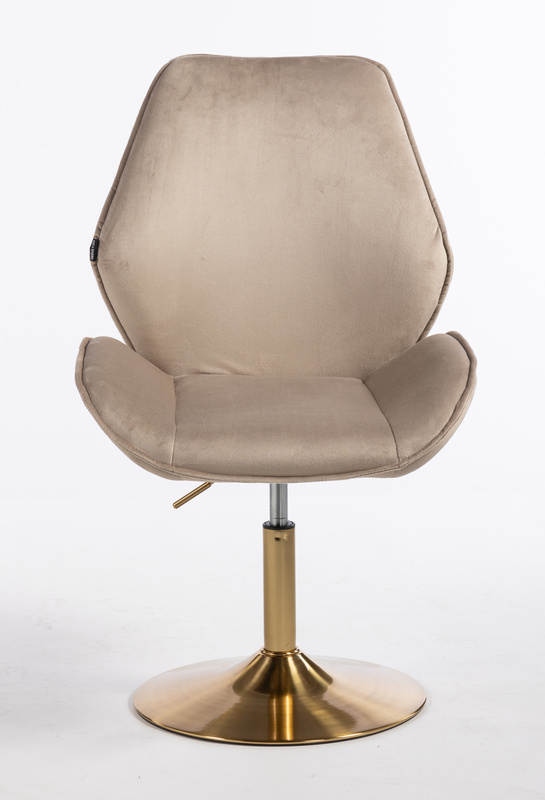 HR350N Latte modern velúr szék arany lábbal