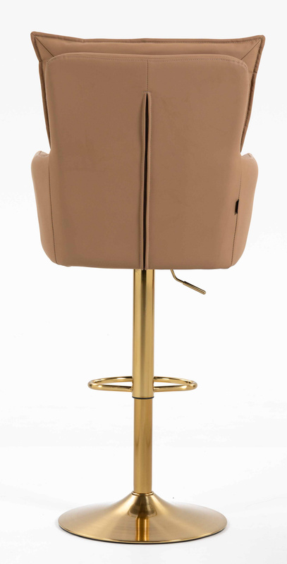 HR250W Karamell Színű Prémium Soft Műbőr Szék Arany Lábbal