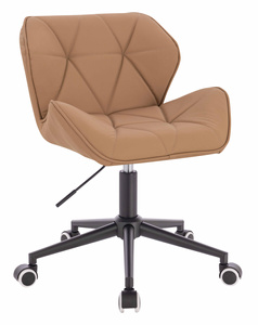 HR111K Karamell Műbőr Premium Soft szék fekete lábbal