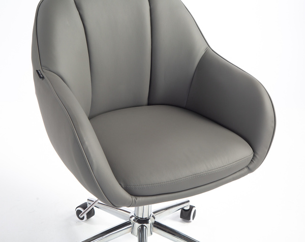 HR2055K Szürke Modern Műbőr Szék Krómozott lábbal