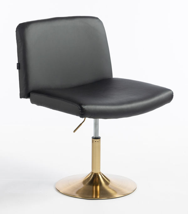 HR150N Fekete Modern Műbőr Szék Arany lábbal